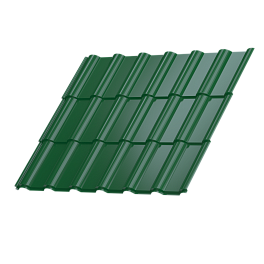 Металлочерепица Супермонтеррей 1180/1100x0,5 мм, 6002 лиственно-зеленый глянцевый