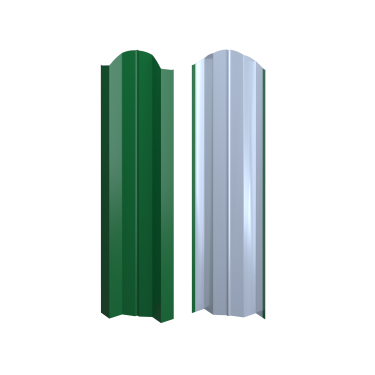 Штакетник Евротрапеция 117x0,4 мм, 6002 лиственно-зеленый глянцевый
