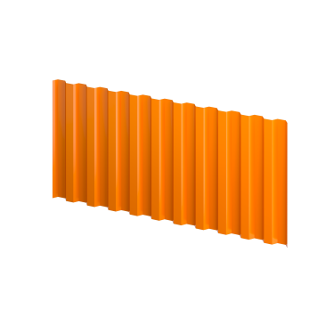 Профнастил С21 1051/1000x0,5 мм, 2011 насыщенный оранжевый глянцевый