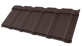 Металлочерепица Каскад 1185/1150x0,5 мм, 8017 шоколадно-коричневый стальной бархат