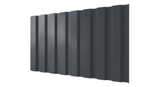 Профнастил С20A 1150/1100x0,4 мм эконом, 7011 железно-серый глянцевый