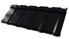 Металлочерепица Каскад 1185/1150x0,5 мм, 9005 черный янтарь глянцевый