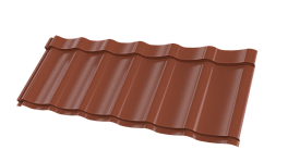 Металлочерепица Супермонтеррей 1180/1100x0,5 мм, 8004 медно-коричневый глянцевый