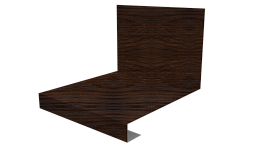 Планка примыкания нижняя к трубе фальц 140x200 мм, Античный дуб 3D