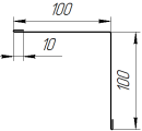 Угол внутренний 100x100x2000 мм, цинк