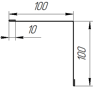 Угол внутренний 100x100x2000 мм, цинк