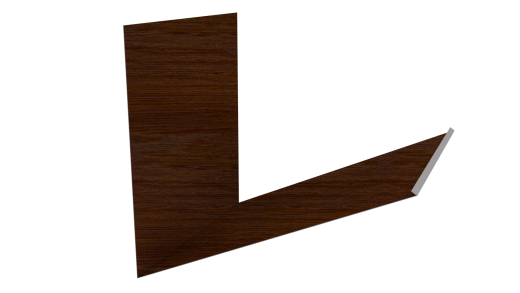 Планка примыкания верхняя к трубе фальц 250x210 мм, Золотистый дуб 3D