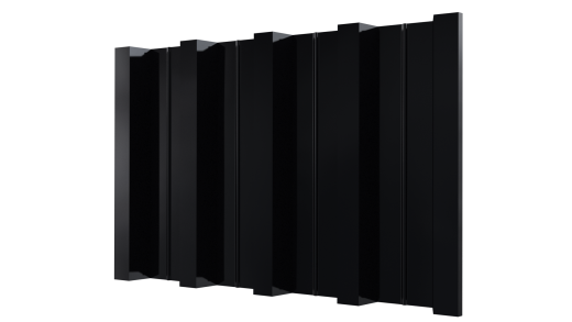 Профнастил Н60 902/845x0,4 мм, 9005 черный янтарь глянцевый