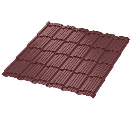 Металлочерепица Каскад 1185/1150x0,5 мм, 8017 шоколадно-коричневый глянцевый