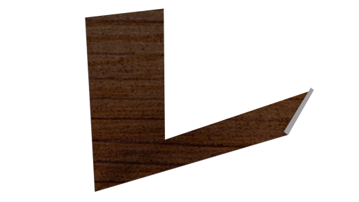 Планка примыкания верхняя к трубе фальц 250x210 мм, Золотой орех 3D