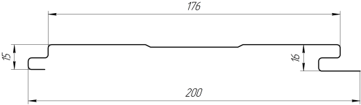 Лайн Про Изгиб 200/176x0,5 мм, 9005 черный янтарь матовый