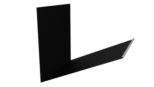 Планка примыкания верхняя к трубе фальц 250x210 мм, 9005 черный янтарь матовый
