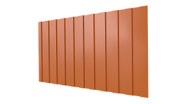 Профнастил С8 1200/1150x0,4 мм эконом, 2011 насыщенный оранжевый глянцевый
