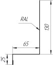 Примыкание боковое фальц 25x65x130 мм, Дуб Кельтик 3D