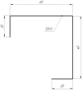 Декоративная накладка угловая 20x60x60x20 мм, Картэн тёмный