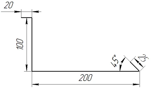 Планка примыкания нижняя 100x200x2000 мм, 1014 слоновая кость глянцевый